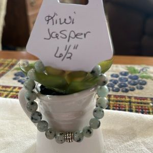 Beautiful Hand Crafted Kiwi Jasper Stretch Bracelet